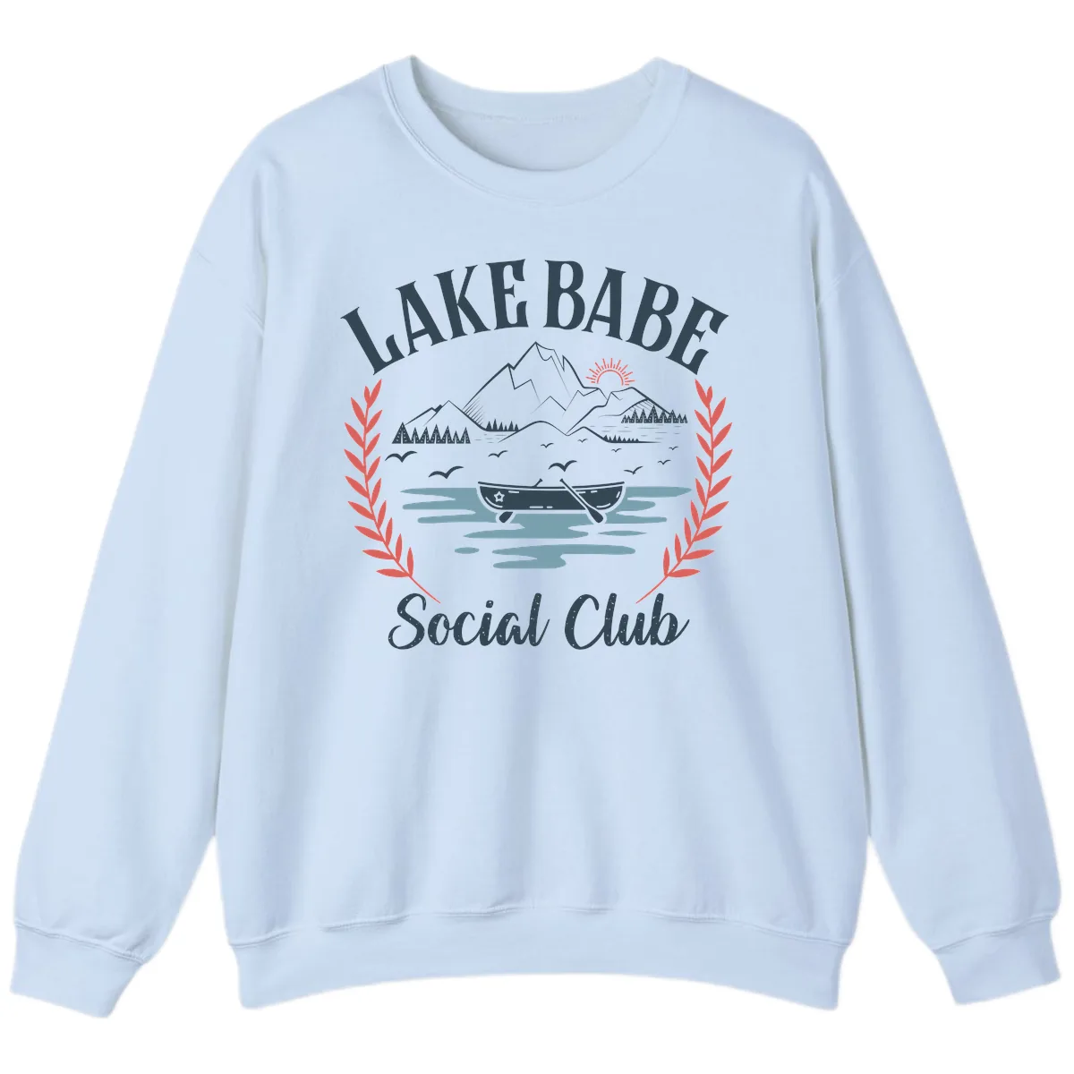 Lake Babe Social Club Illustration Sweatshirt in Light Blue