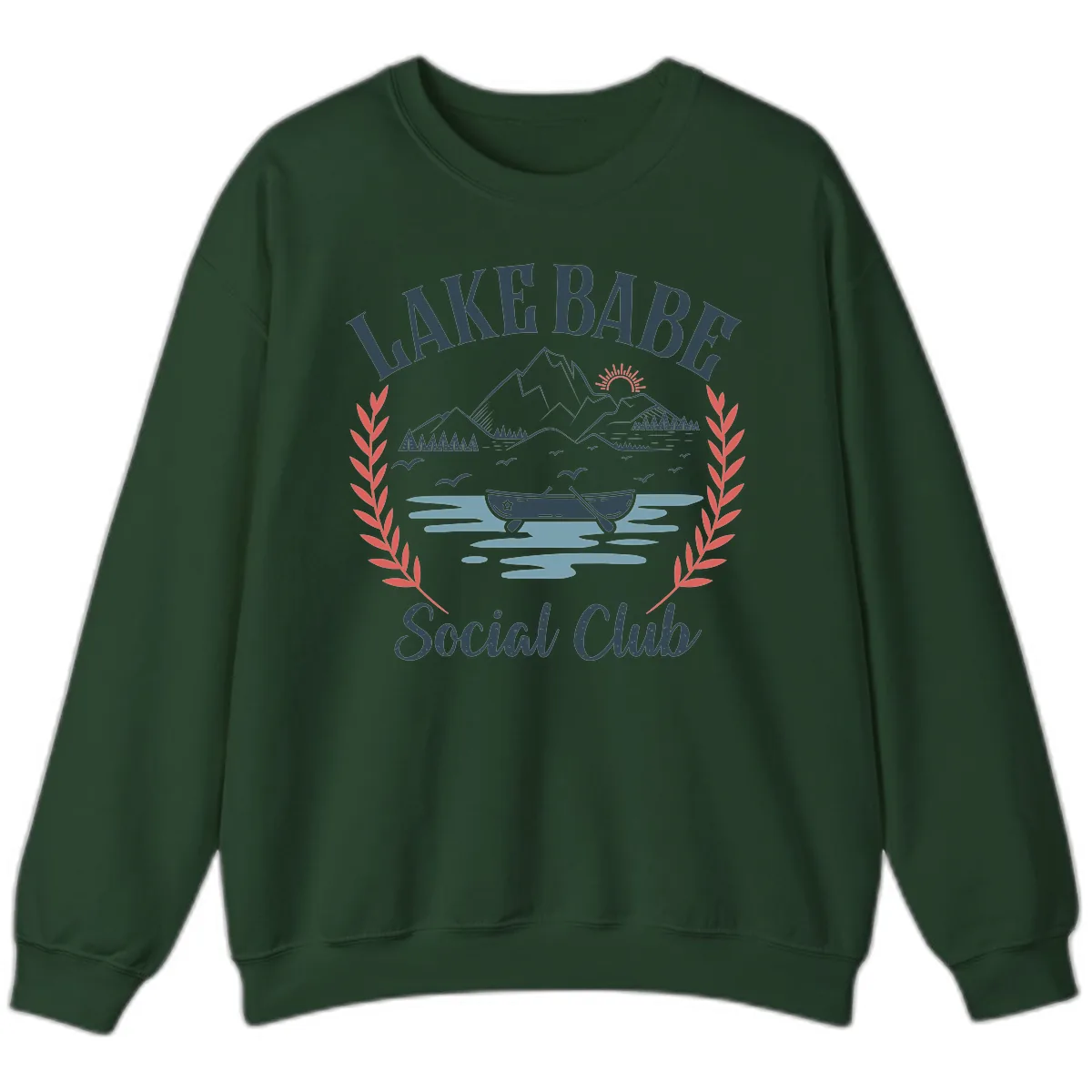 Lake Babe Social Club Illustration Sweatshirt in Forest Green