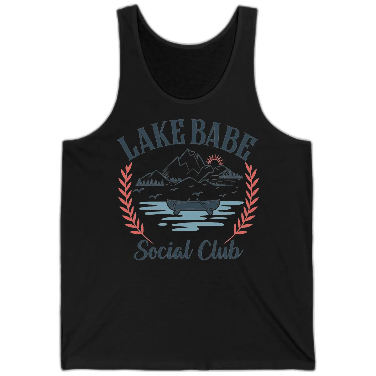 Lake Babe Social Club Illustration Tank in Black