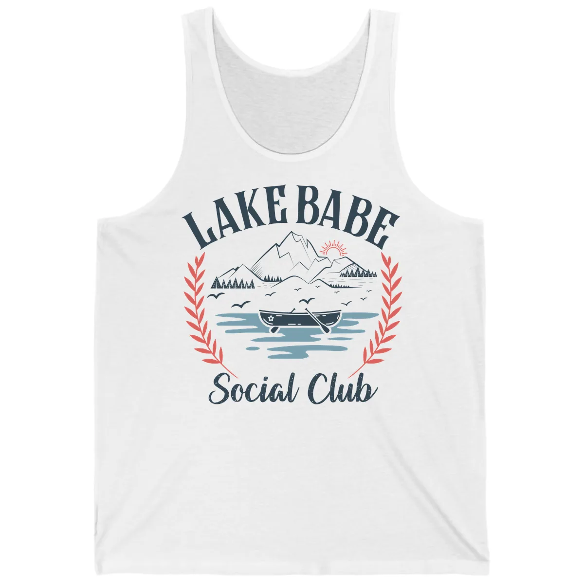 Lake Babe Social Club Illustration Tank in White