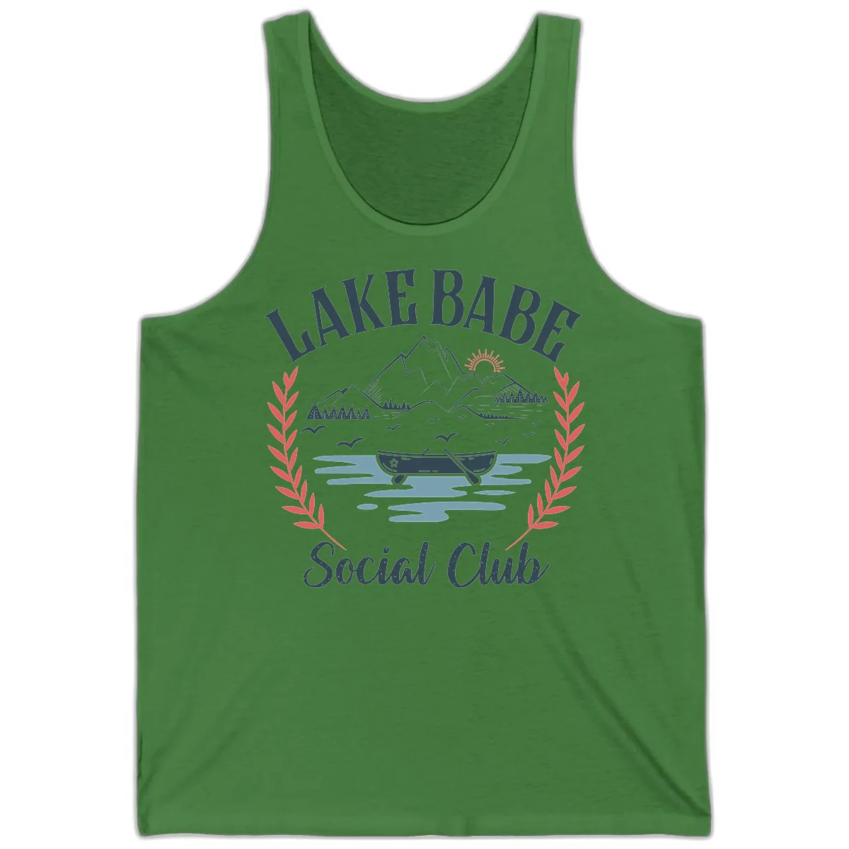 Lake Babe Social Club Illustration Tank in Leaf