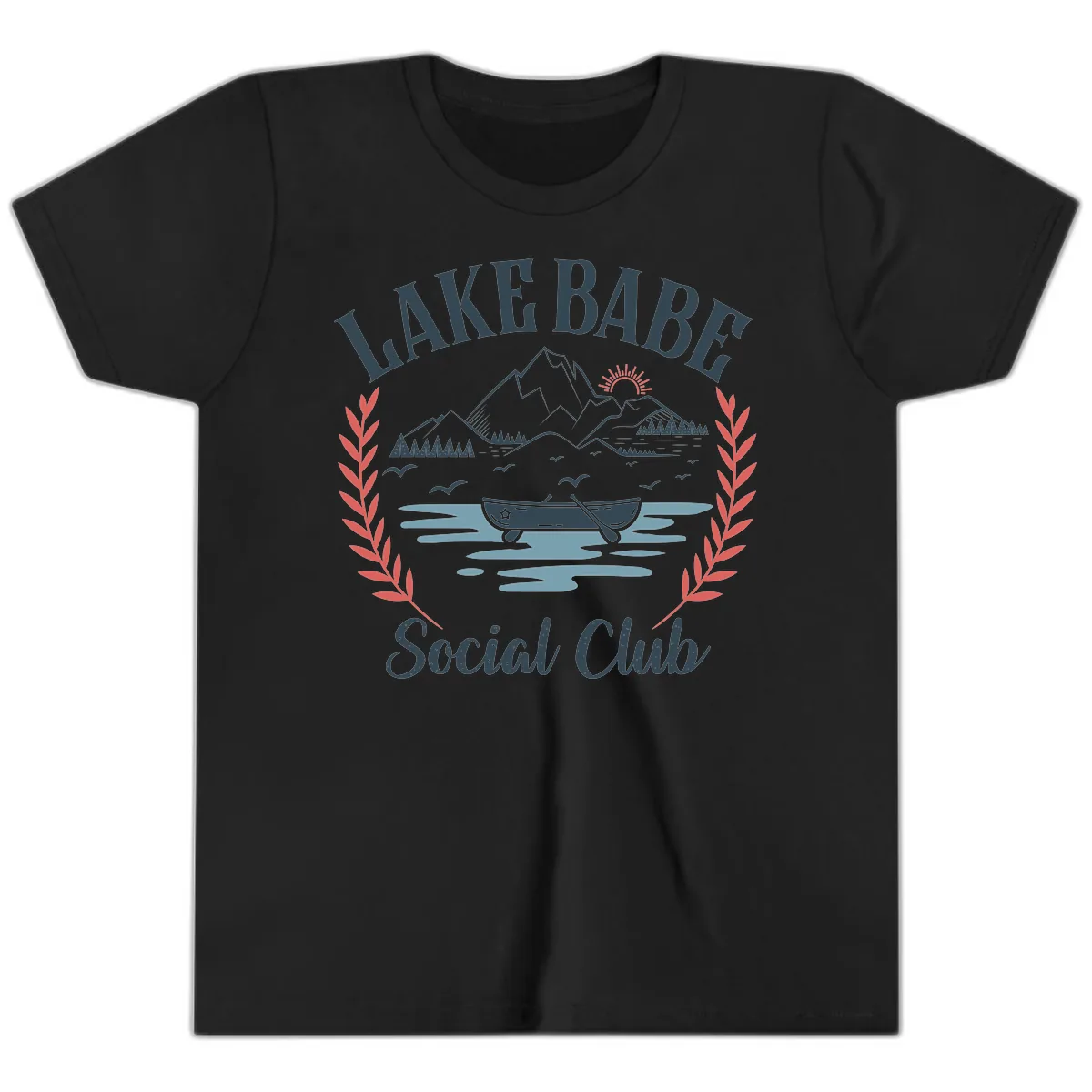 Lake Babe Social Club Illustration Youth T-Shirt in Black