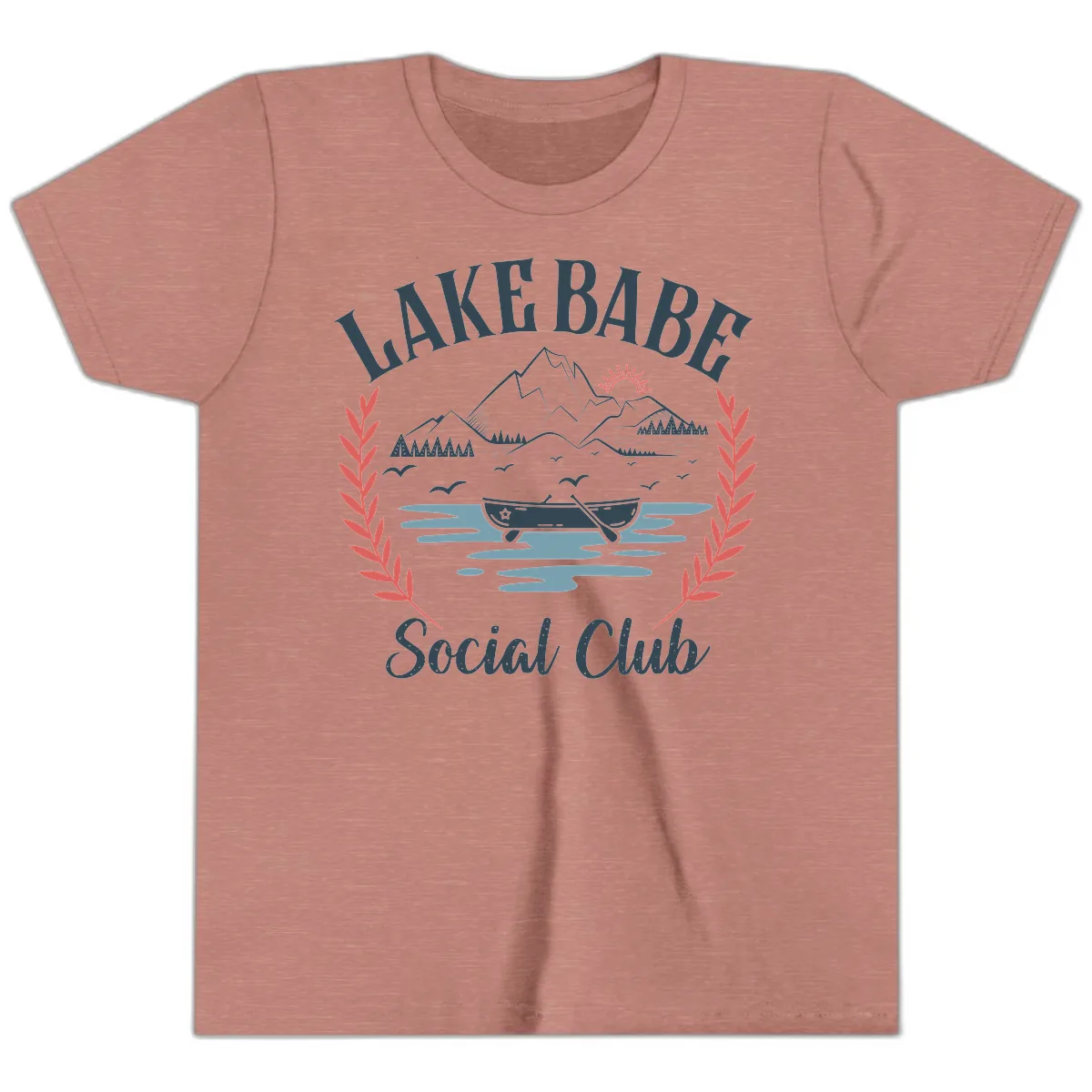 Lake Babe Social Club Illustration Youth T-Shirt in Heather Mauve