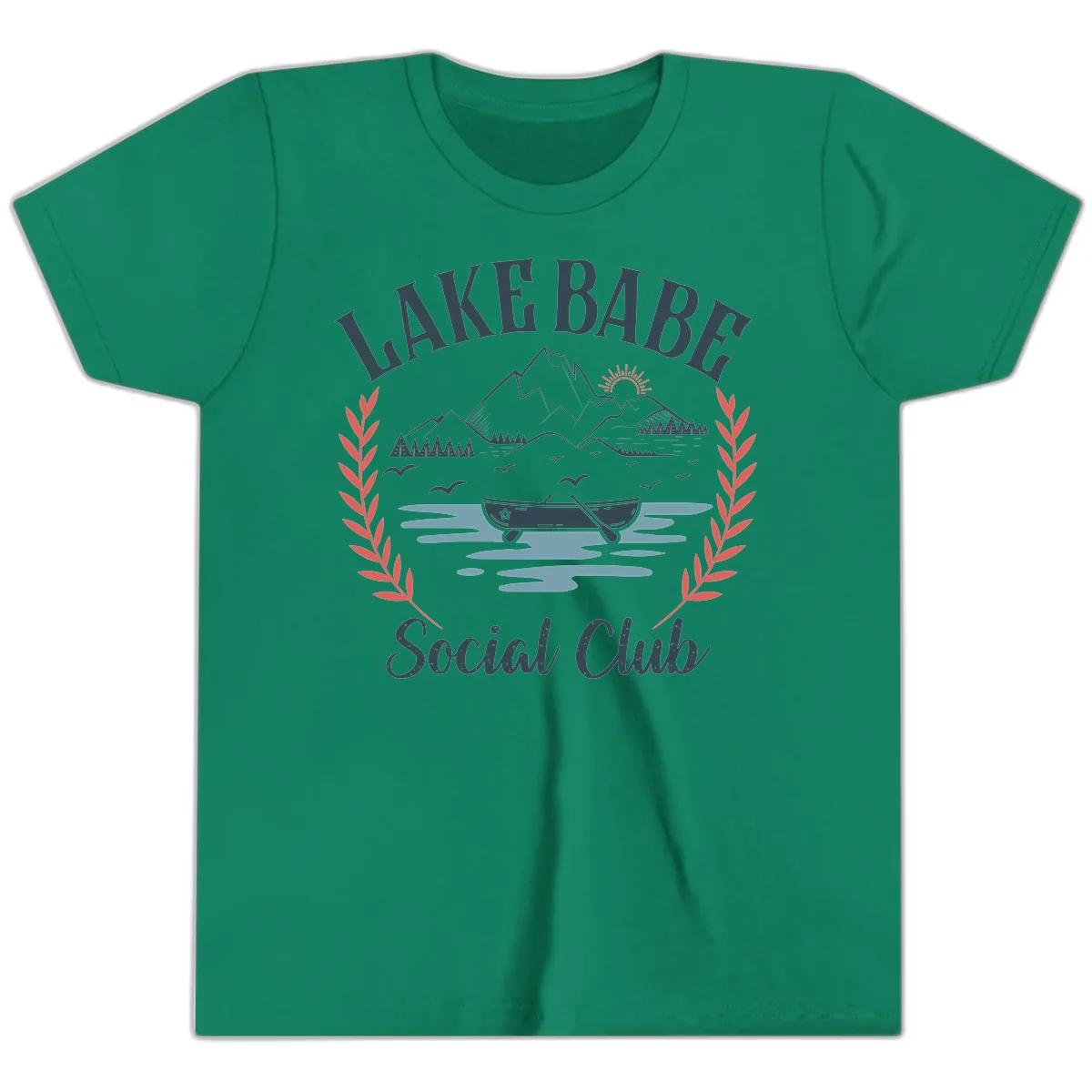 Lake Babe Social Club Illustration Youth T-Shirt in Kelly