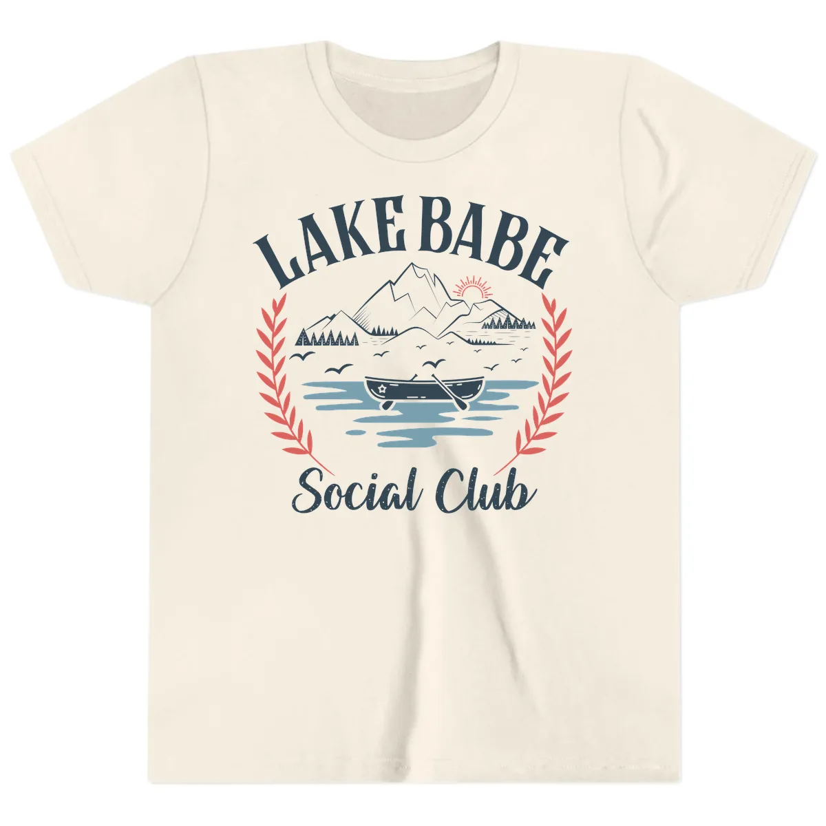 Lake Babe Social Club Illustration Youth T-Shirt in Natural