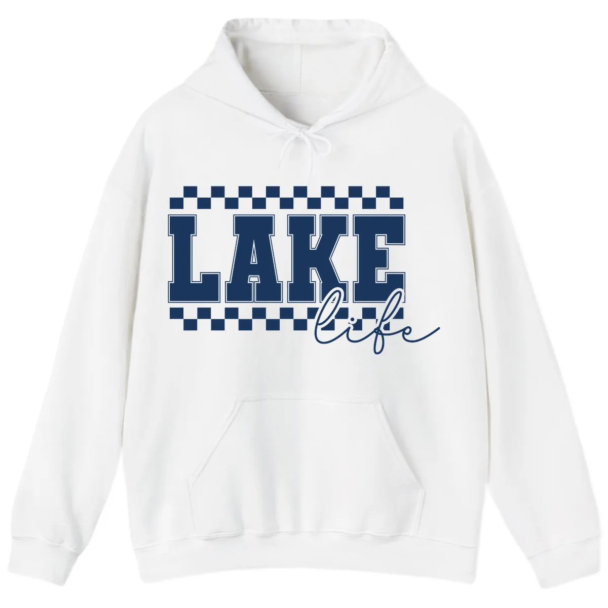 Lake Life Varsity Style Hoodie in White