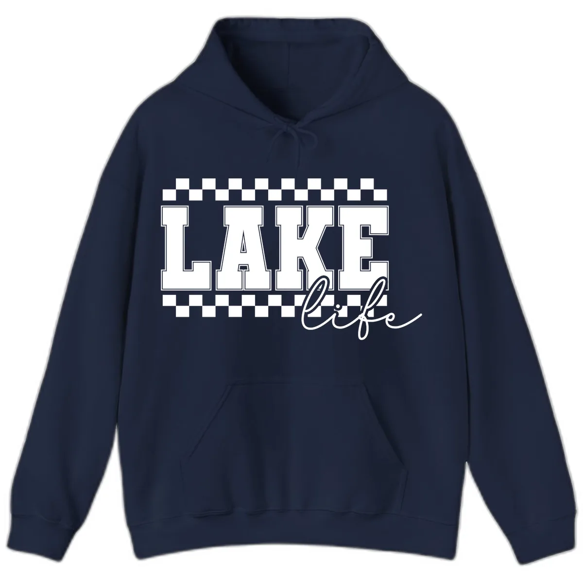 Lake Life Varsity Style Hoodie in Navy