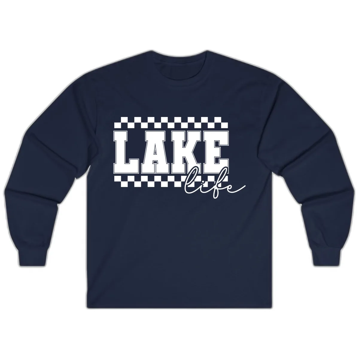Lake Life Varsity Style Long Sleeve in Navy