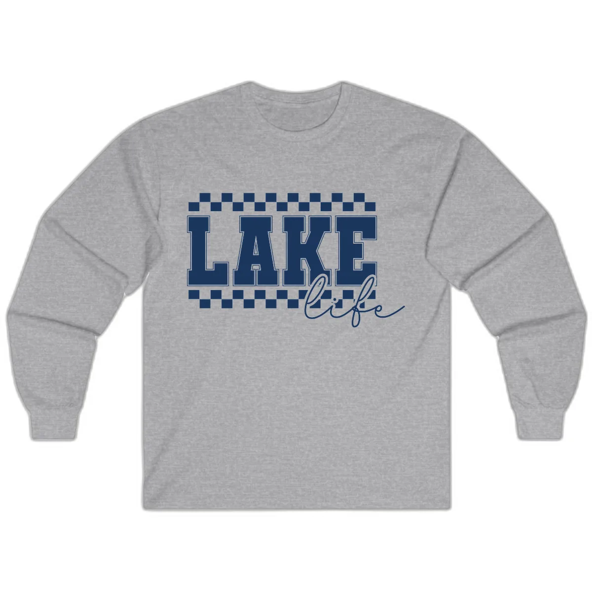 Lake Life Varsity Style Long Sleeve in Sport Grey