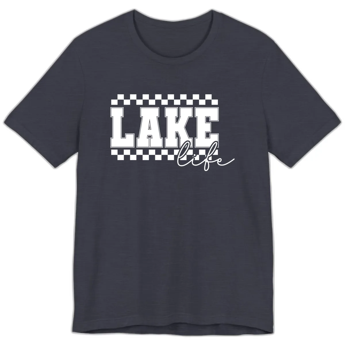 Lake Life Varsity Style Premium T-Shirt in Heather Midnight Navy