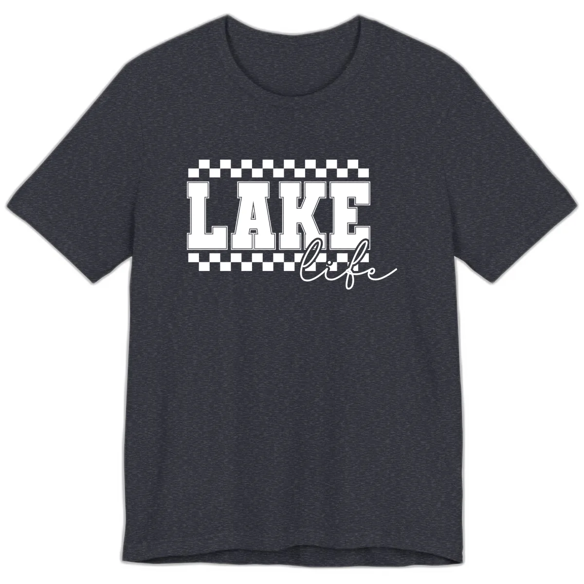 Lake Life Varsity Style Premium T-Shirt in Heather Navy