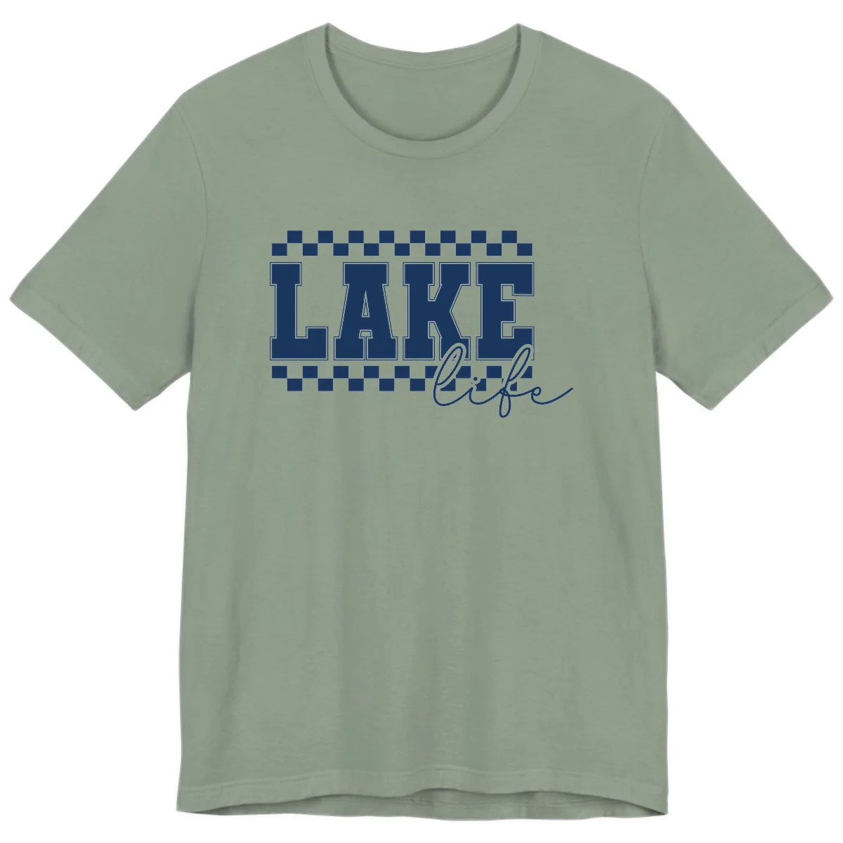 Lake Life Varsity Style Premium T-Shirt in Sage