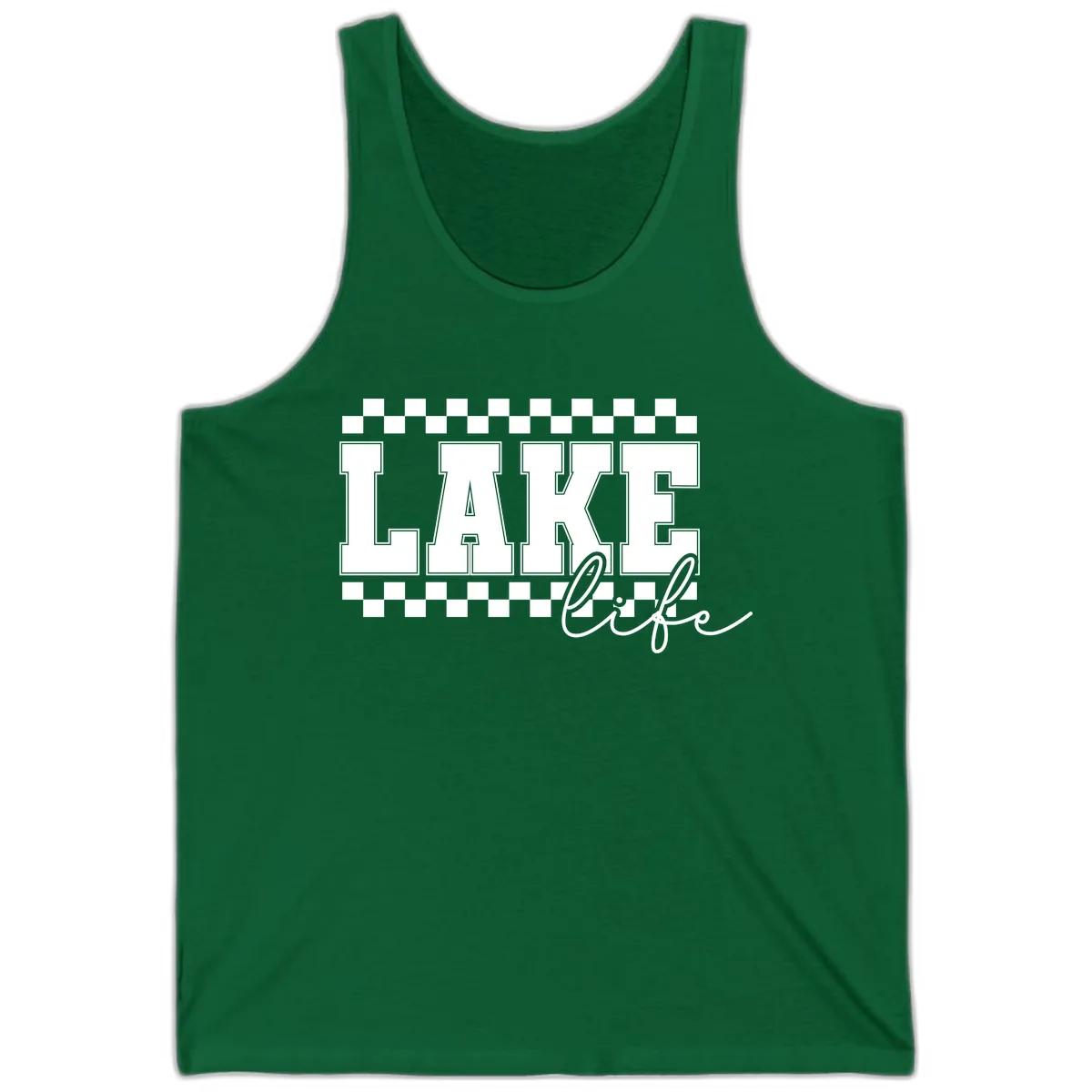 Lake Life Varsity Style Tank in Kelly