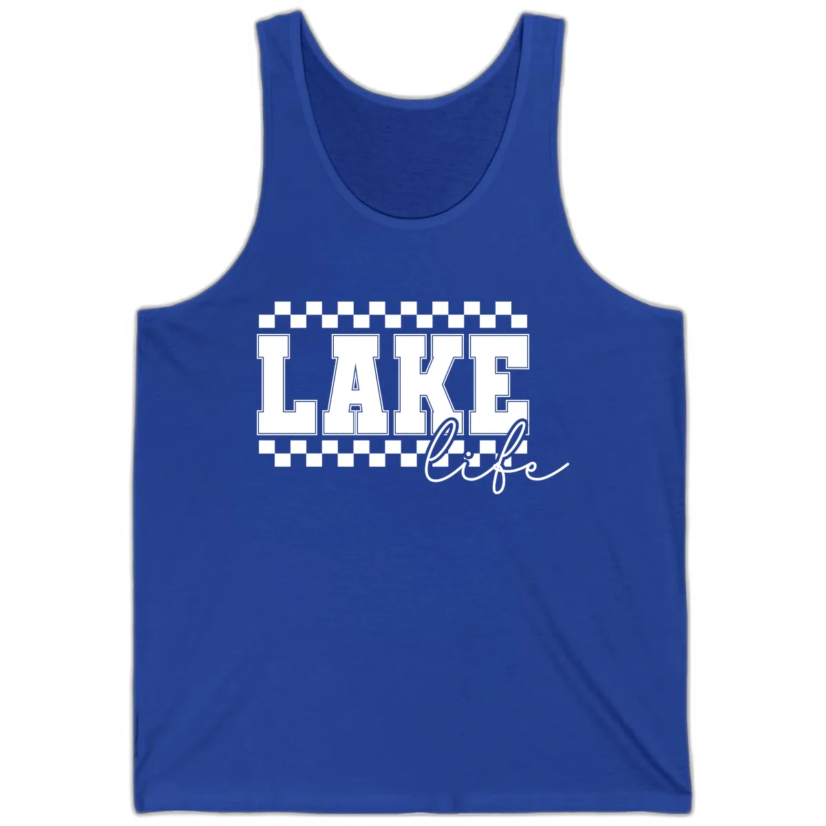 Lake Life Varsity Style Tank in True Royal