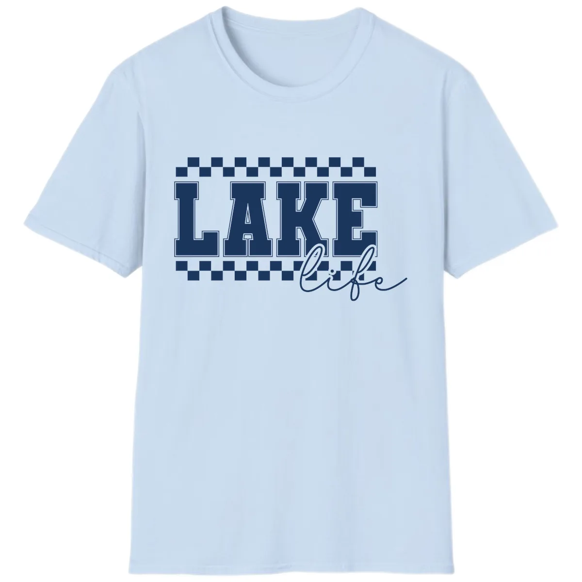 Lake Life Varsity Style T-Shirt in Light Blue