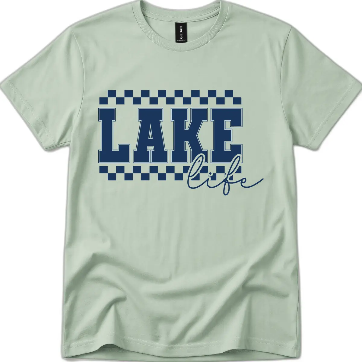 Lake Life Varsity Style T-Shirt in Sage