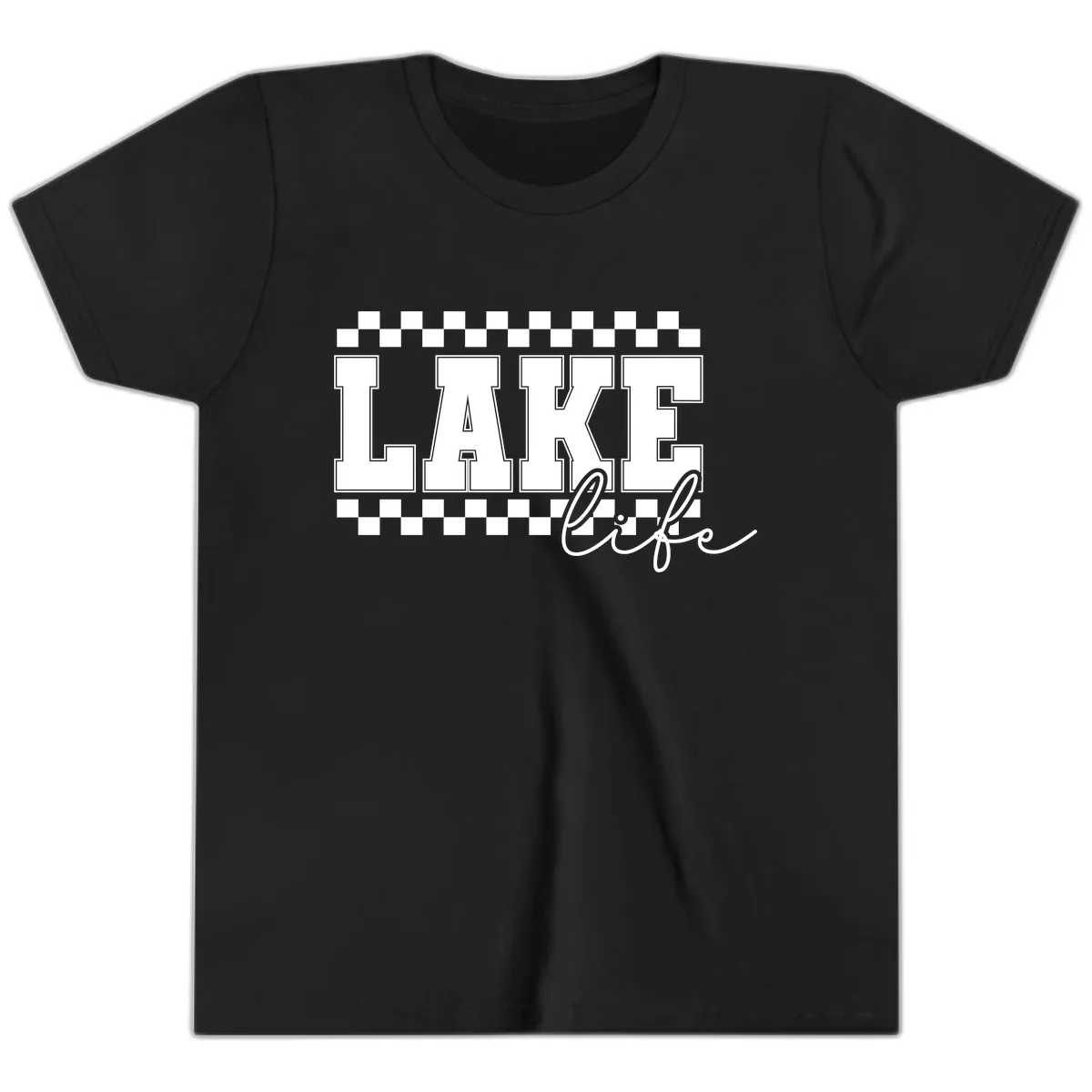 Lake Life Varsity Style Youth T-Shirt in Black