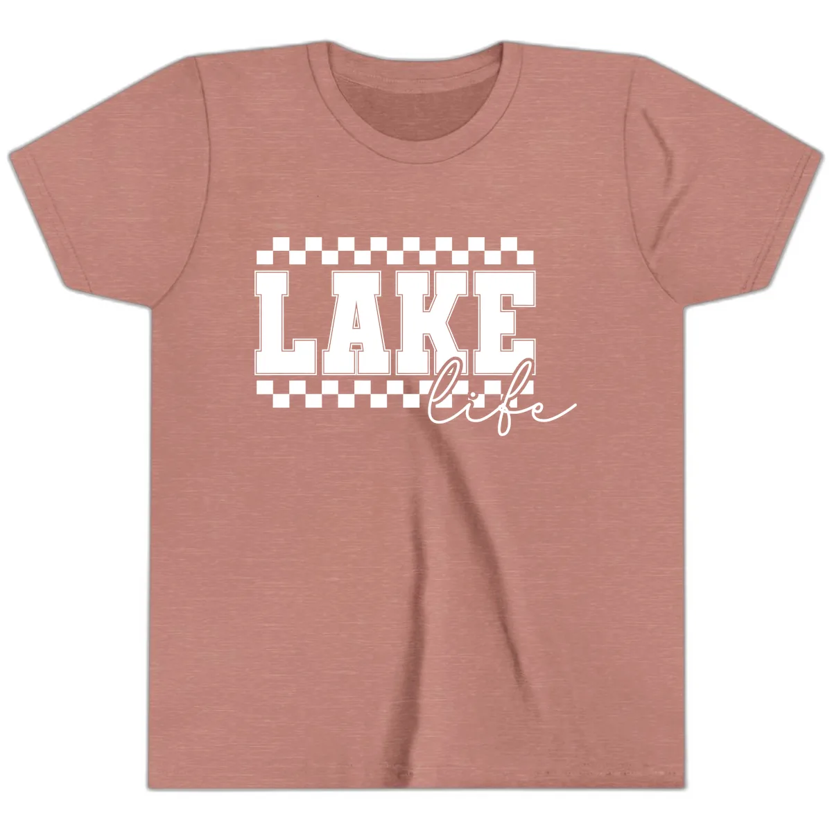 Lake Life Varsity Style Youth T-Shirt in Heather Mauve