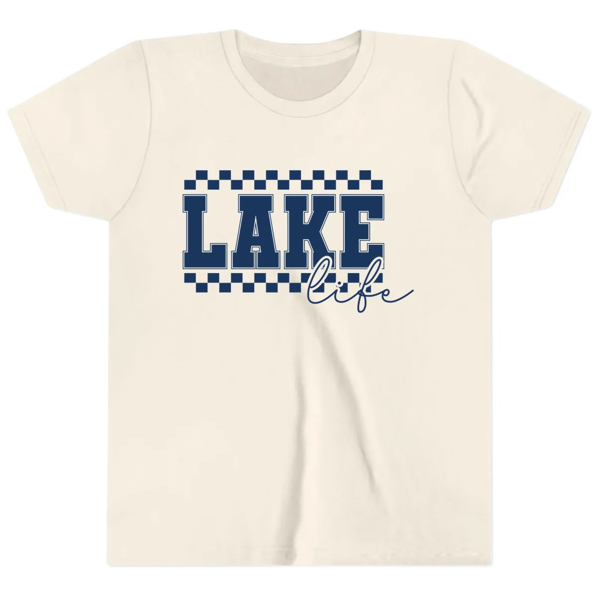 Lake Life Varsity Style Youth T-Shirt in Natural