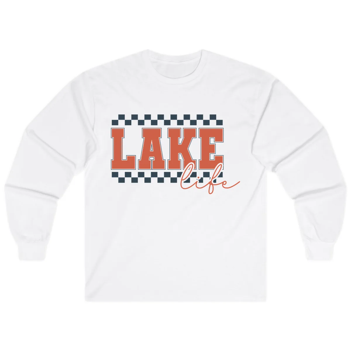 Lake Life Vintage Block Letter Long Sleeve in White