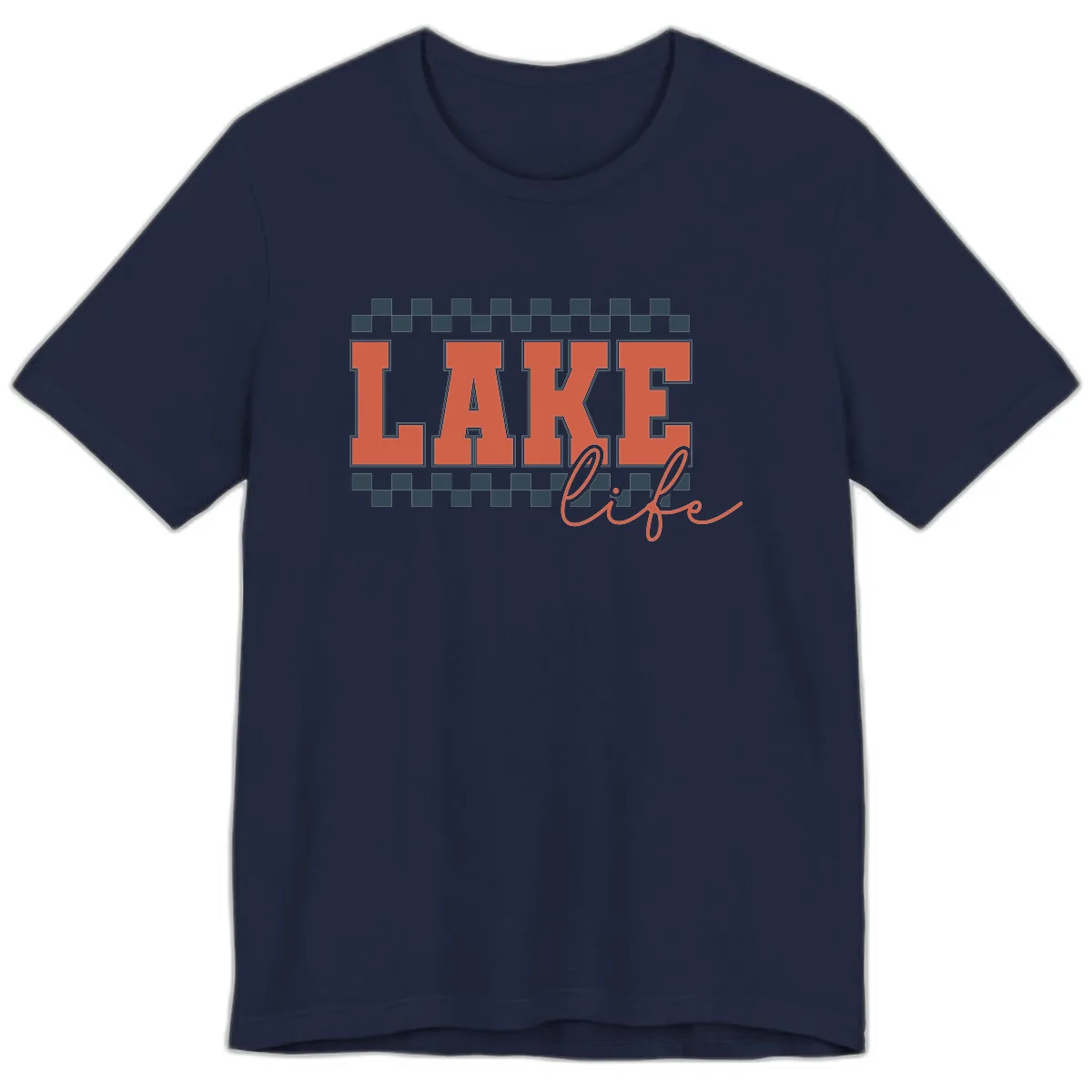 Lake Life Vintage Block Letter Premium T-Shirt in Navy