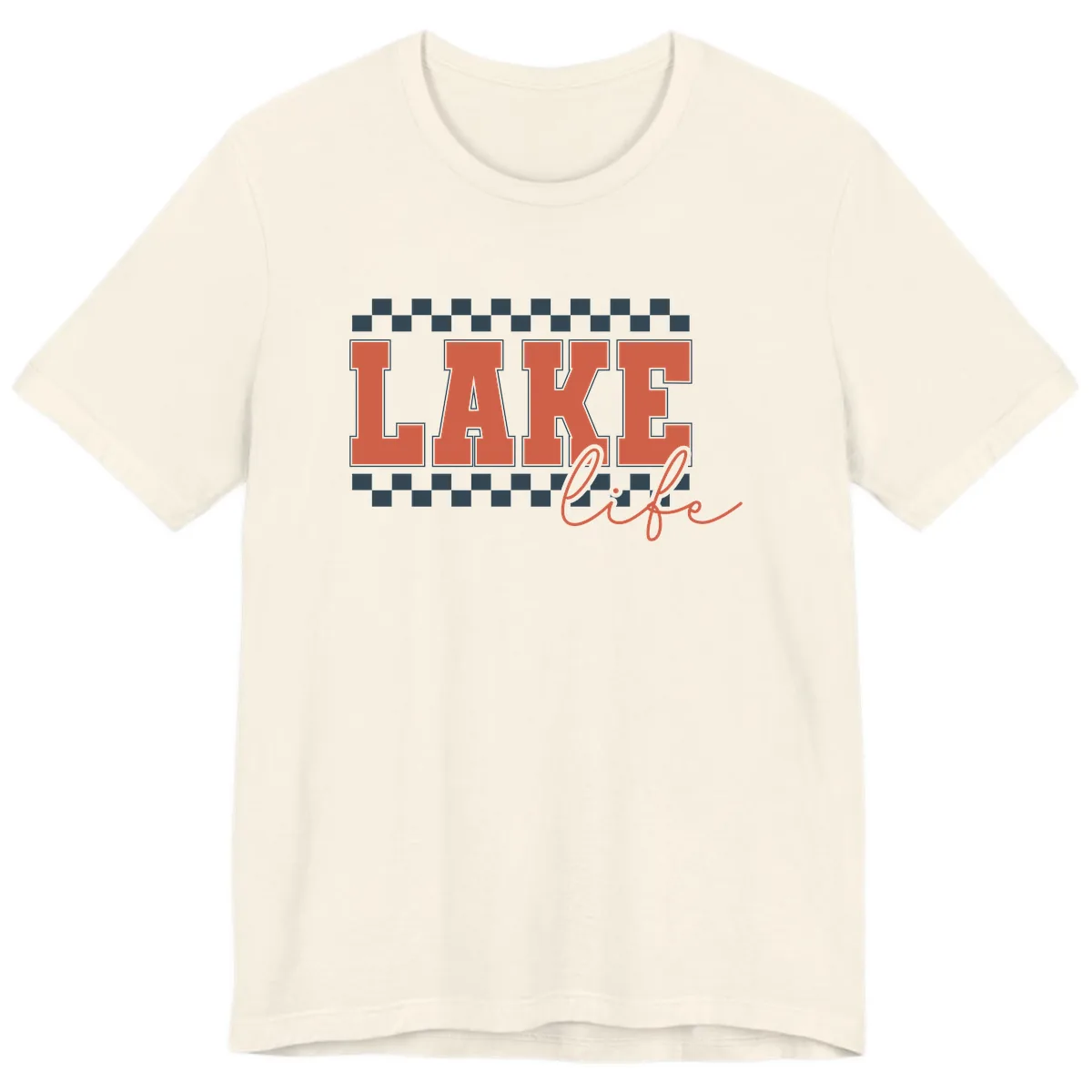 Lake Life Vintage Block Letter Premium T-Shirt in Natural