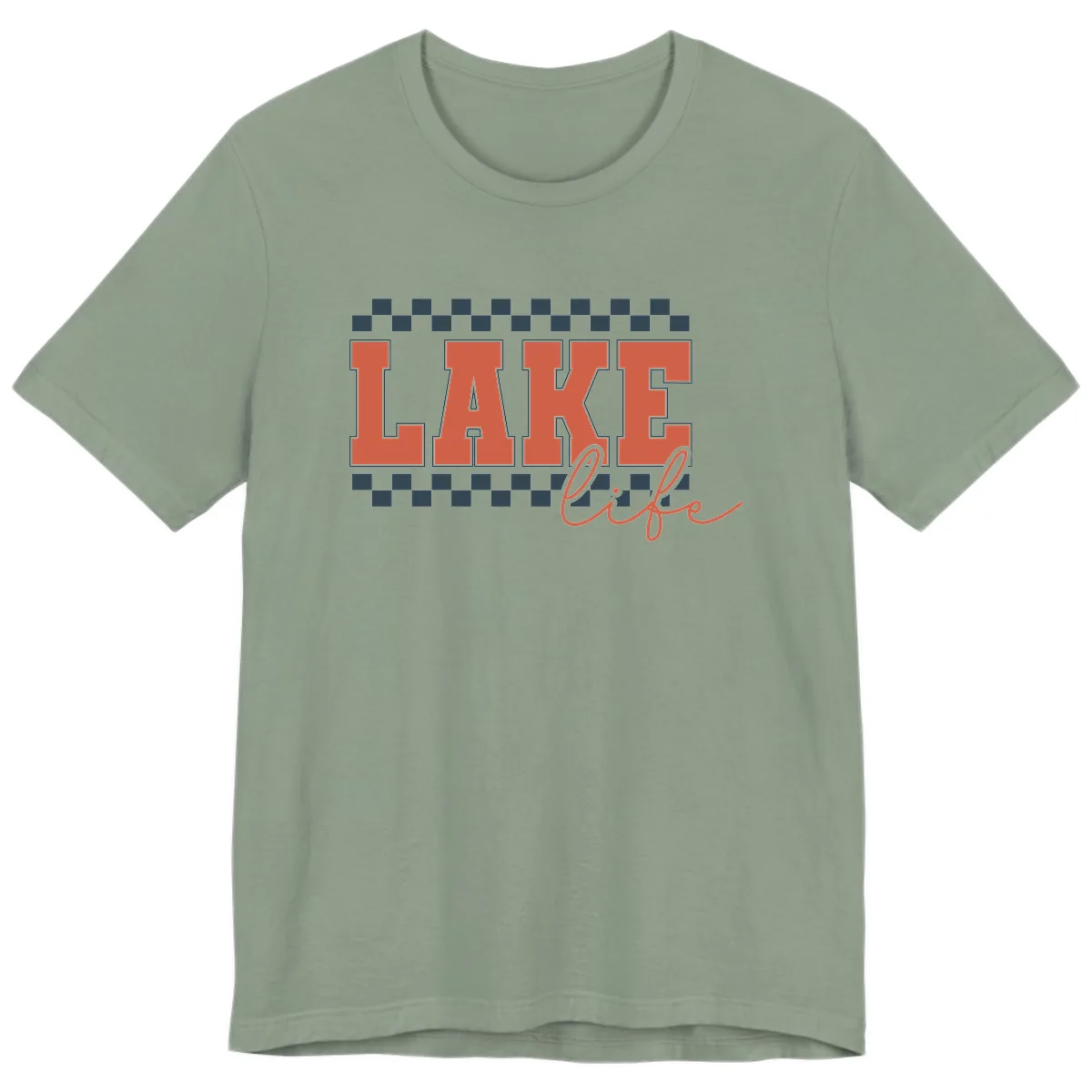 Lake Life Vintage Block Letter Premium T-Shirt in Sage