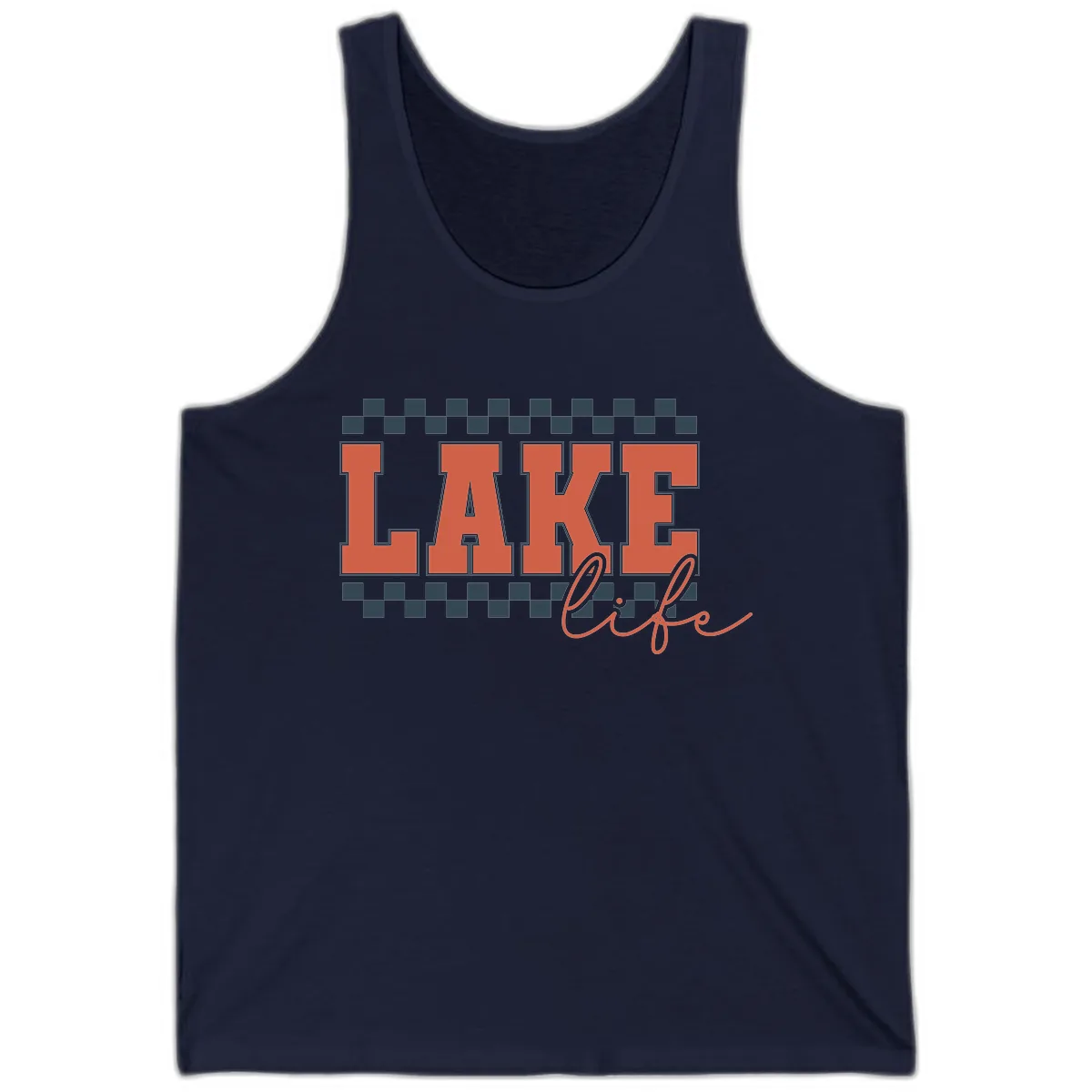 Lake Life Vintage Block Letter Tank in Navy