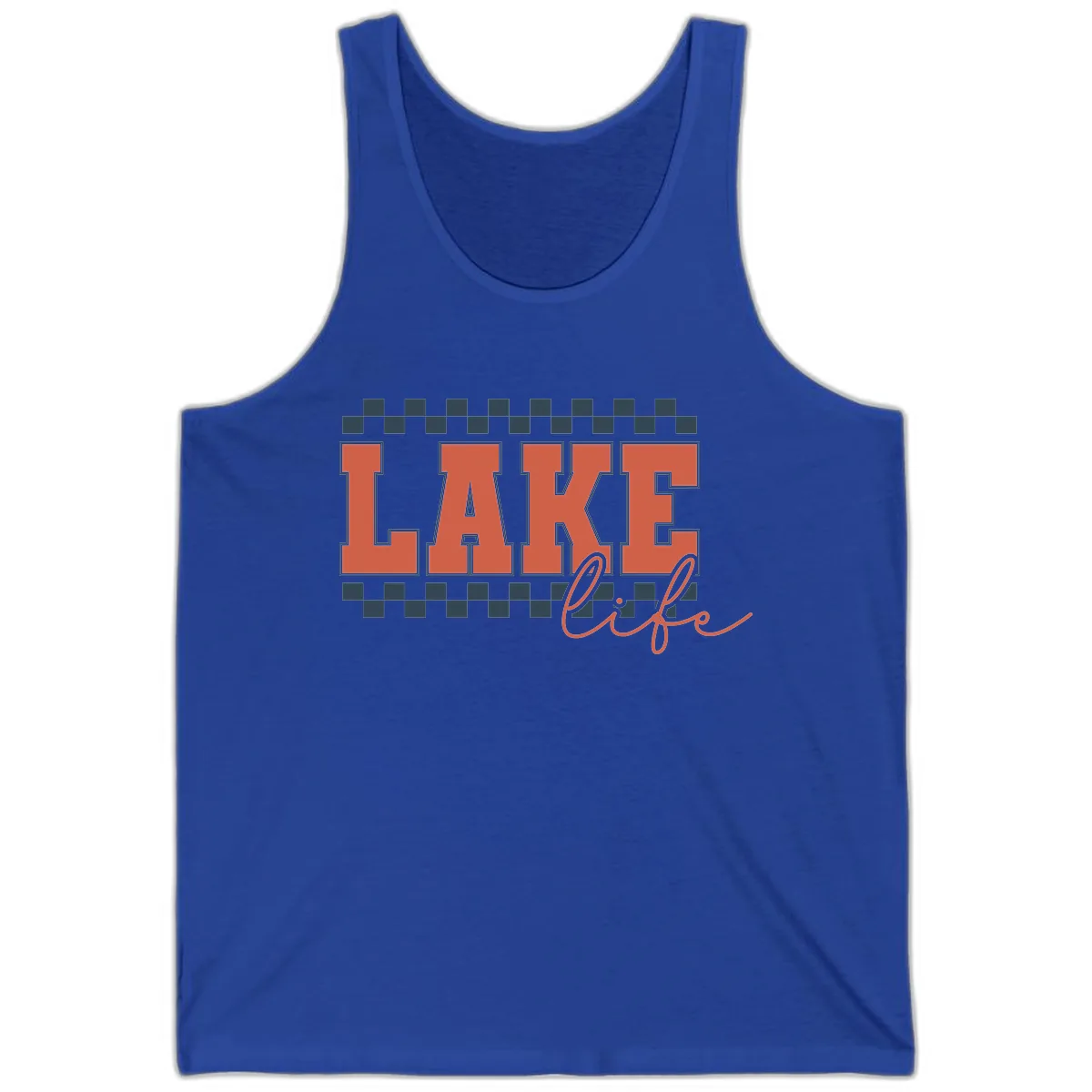 Lake Life Vintage Block Letter Tank in True Royal