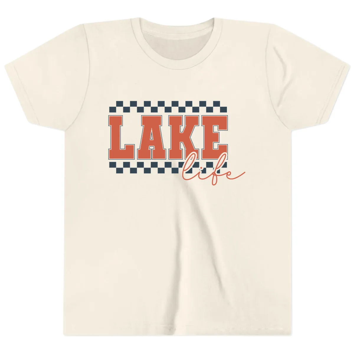 Lake Life Vintage Block Letter Youth T-Shirt in Natural