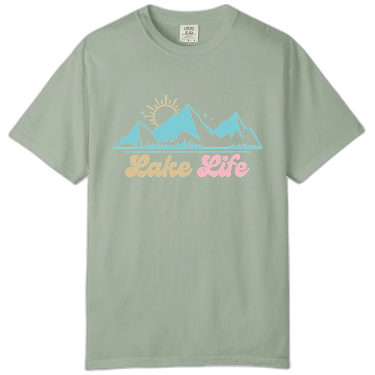 Lake Life Mountain Sunset Design Comfort Color in Bay