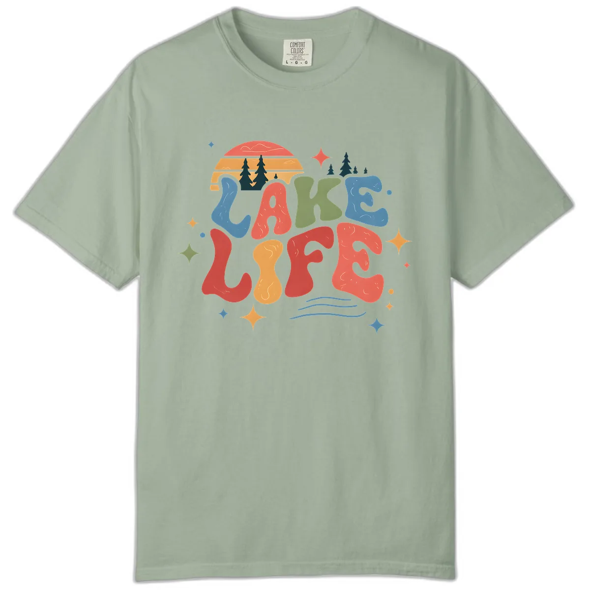 Retro Lake Life Typography Design Comfort Color in Bay