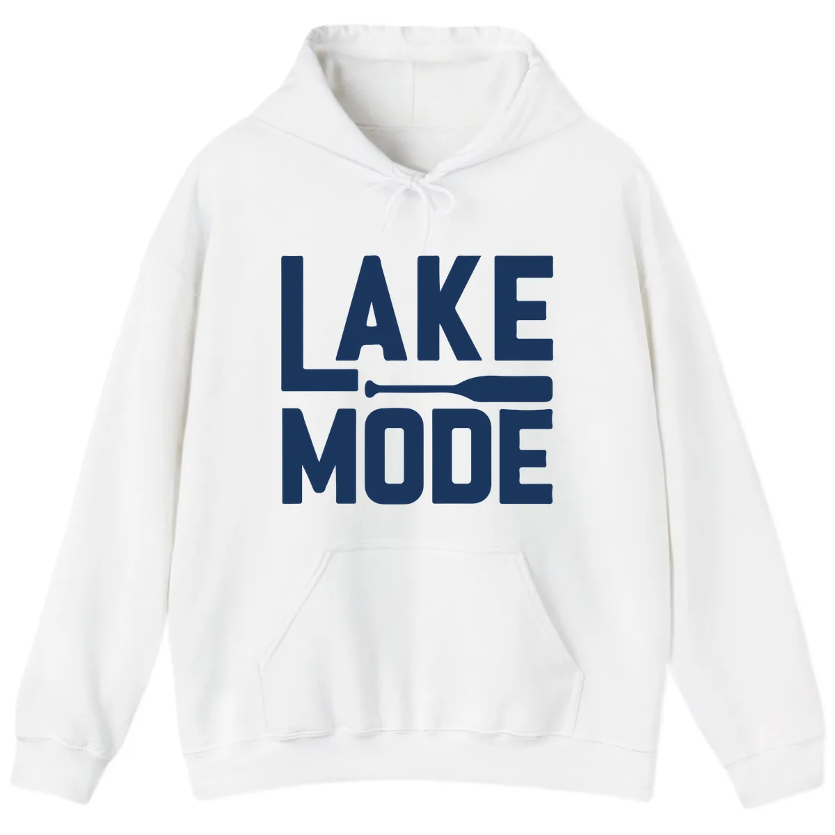 Lake Mode Paddle Design Hoodie in White