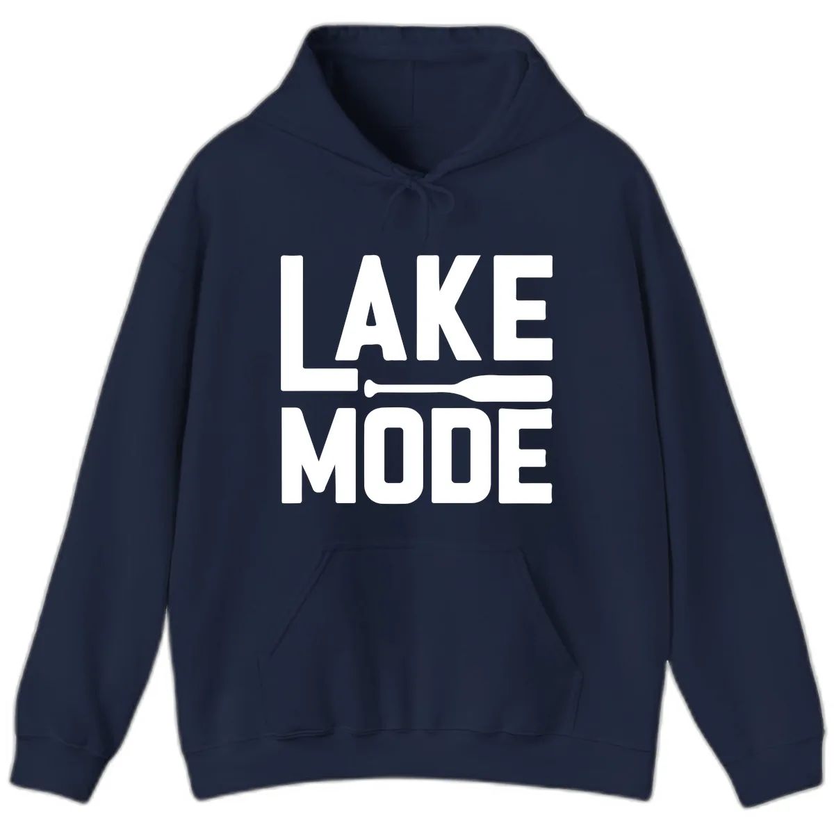 Lake Mode Paddle Design Hoodie in Navy