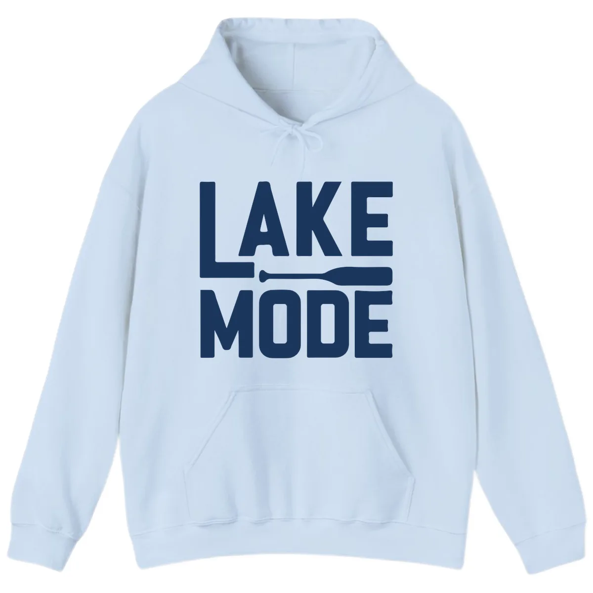 Lake Mode Paddle Design Hoodie in Light Blue