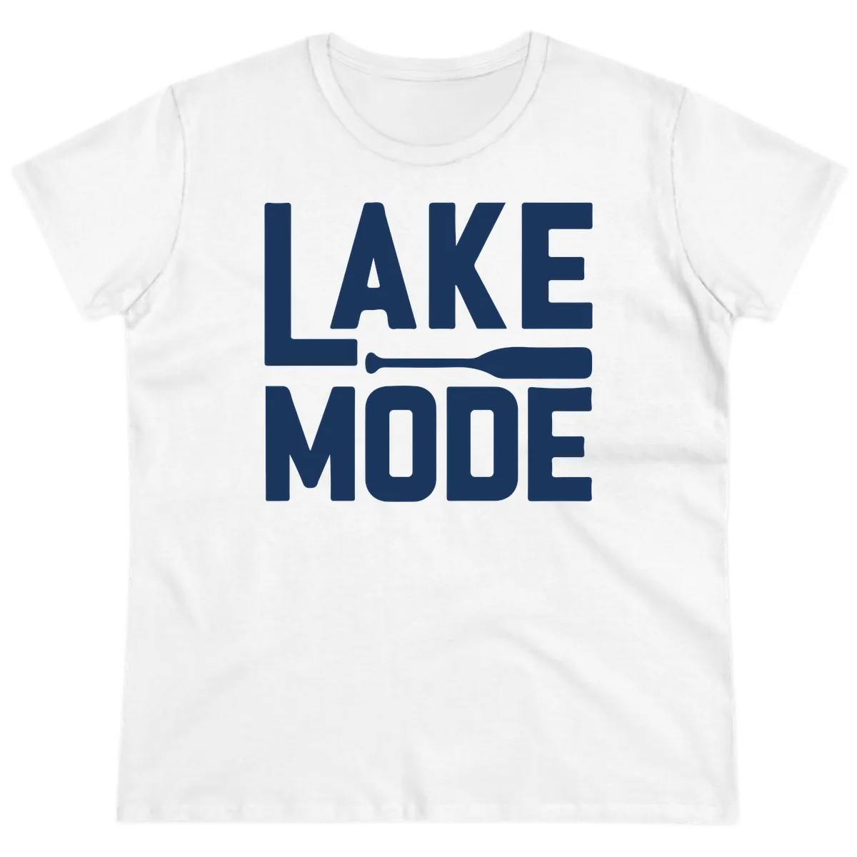 Lake Mode Paddle Design Ladies Tee in White