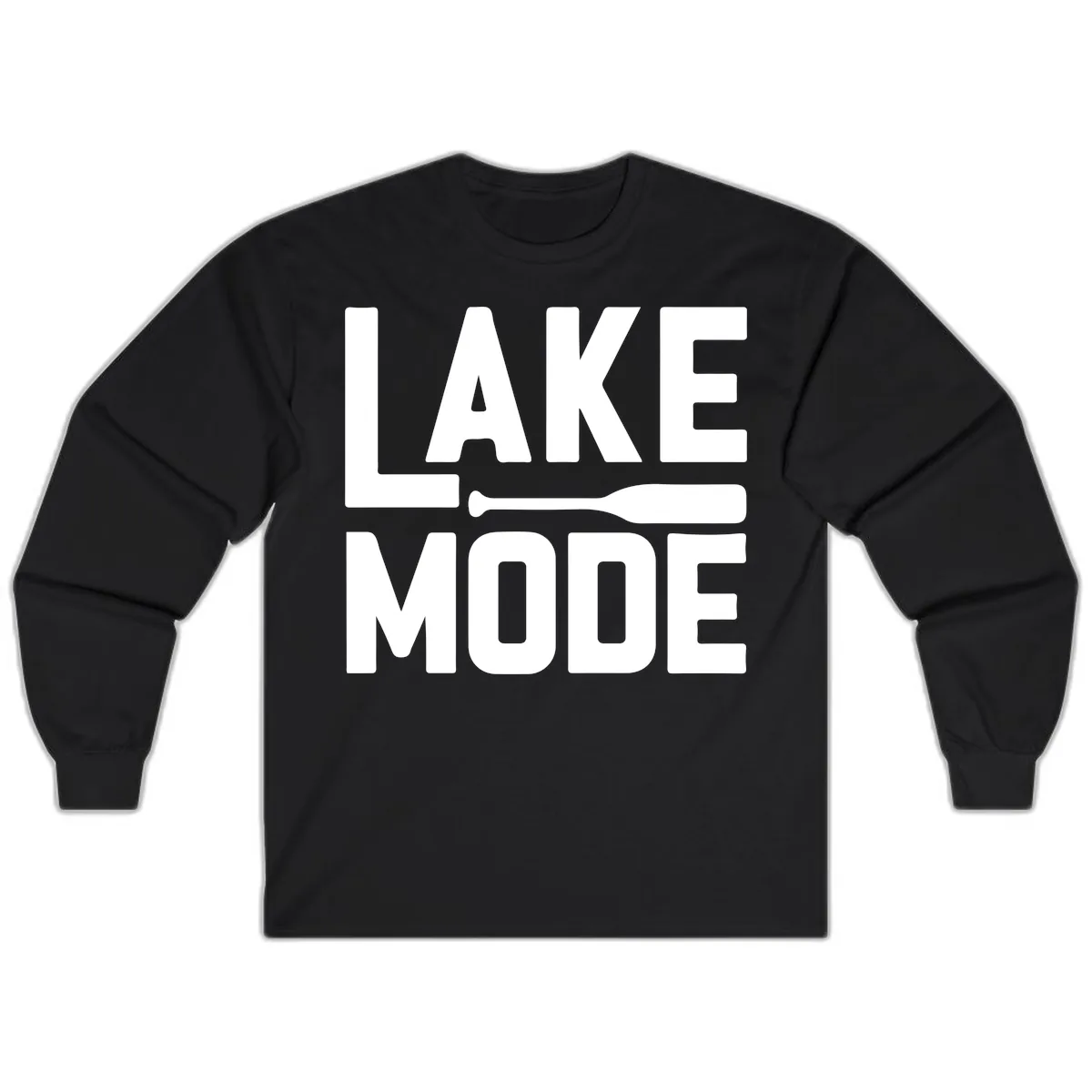 Lake Mode Paddle Design Long Sleeve in Black