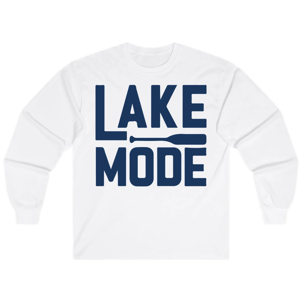 Lake Mode Paddle Design Long Sleeve in White
