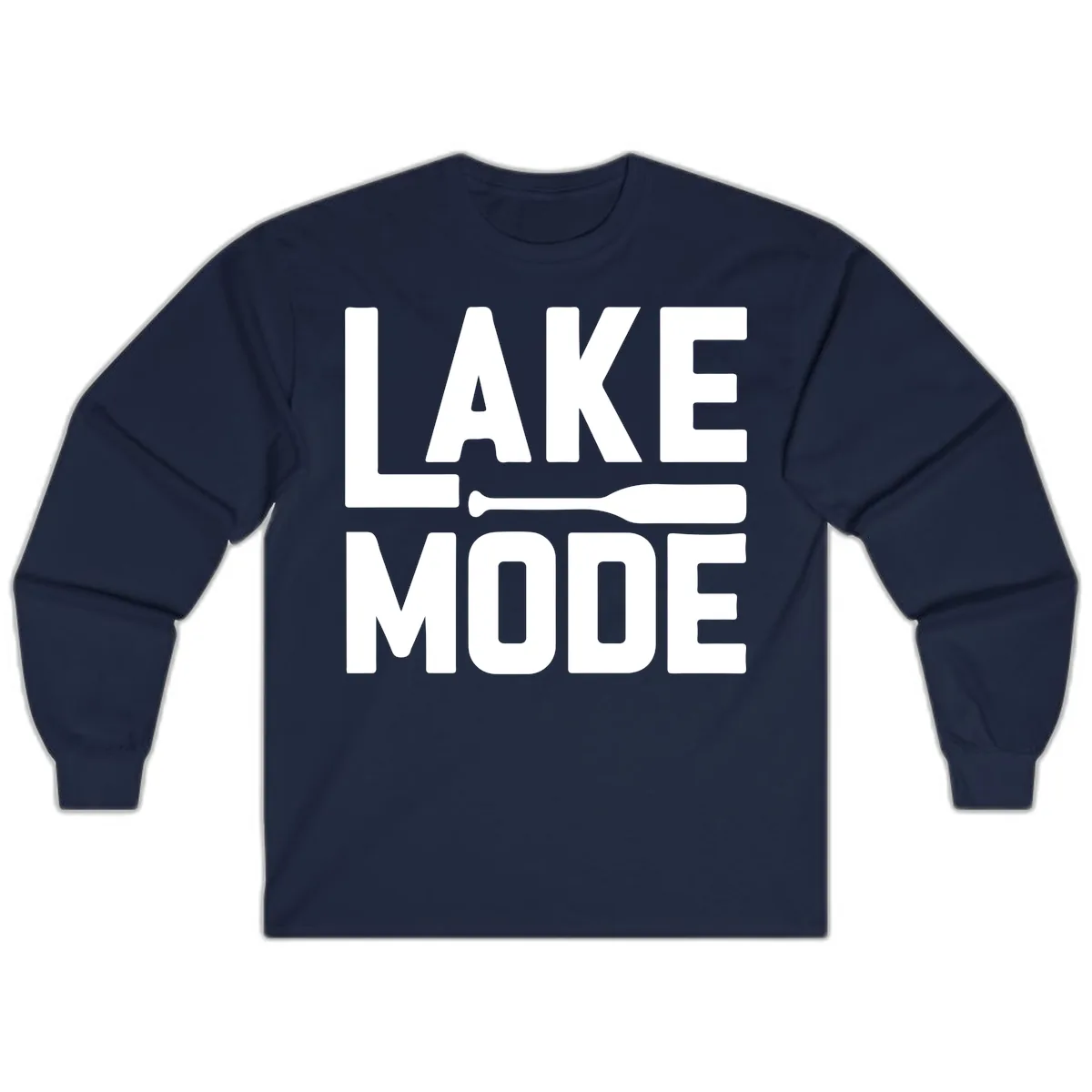 Lake Mode Paddle Design Long Sleeve in Navy
