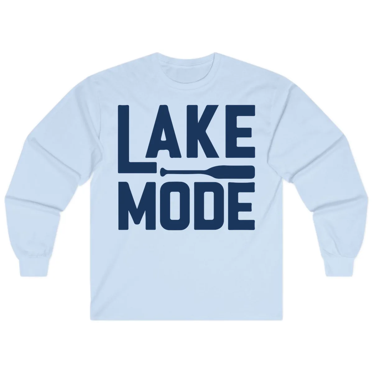 Lake Mode Paddle Design Long Sleeve in Light Blue