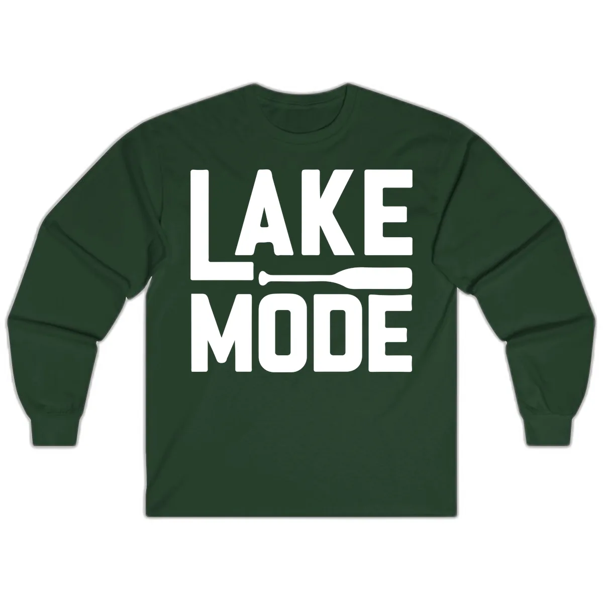 Lake Mode Paddle Design Long Sleeve in Forest Green