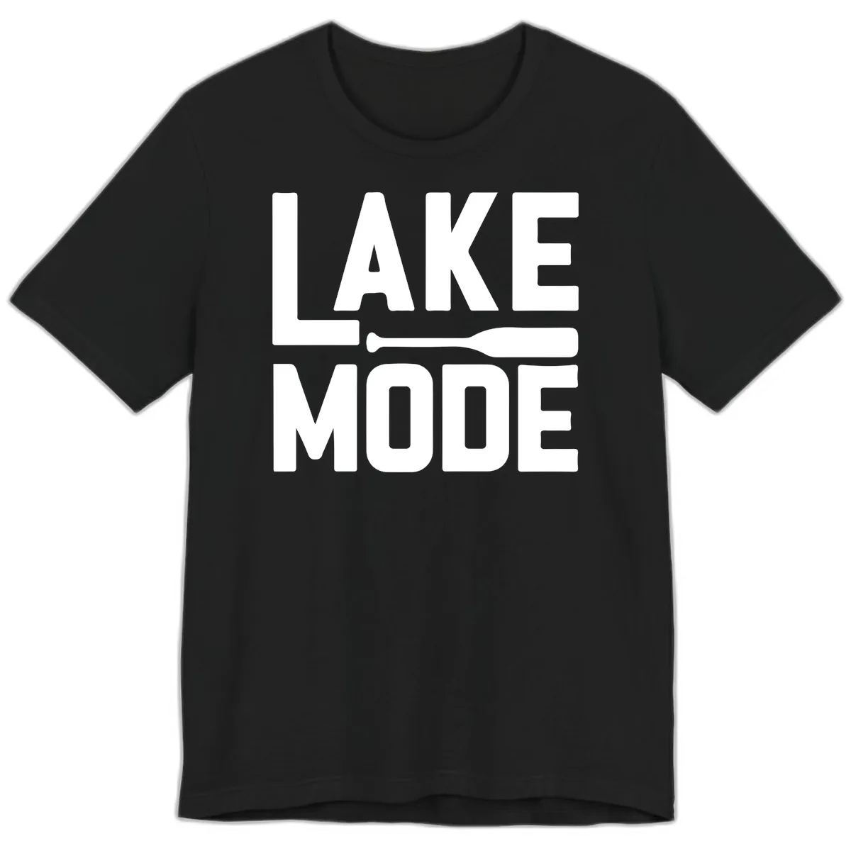 Lake Mode Paddle Design Premium T-Shirt in Black