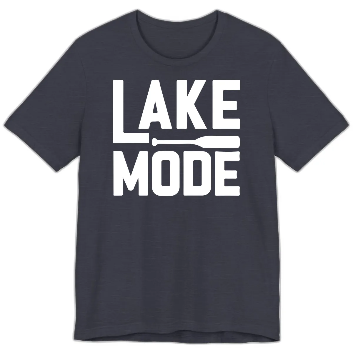 Lake Mode Paddle Design Premium T-Shirt in Heather Midnight Navy