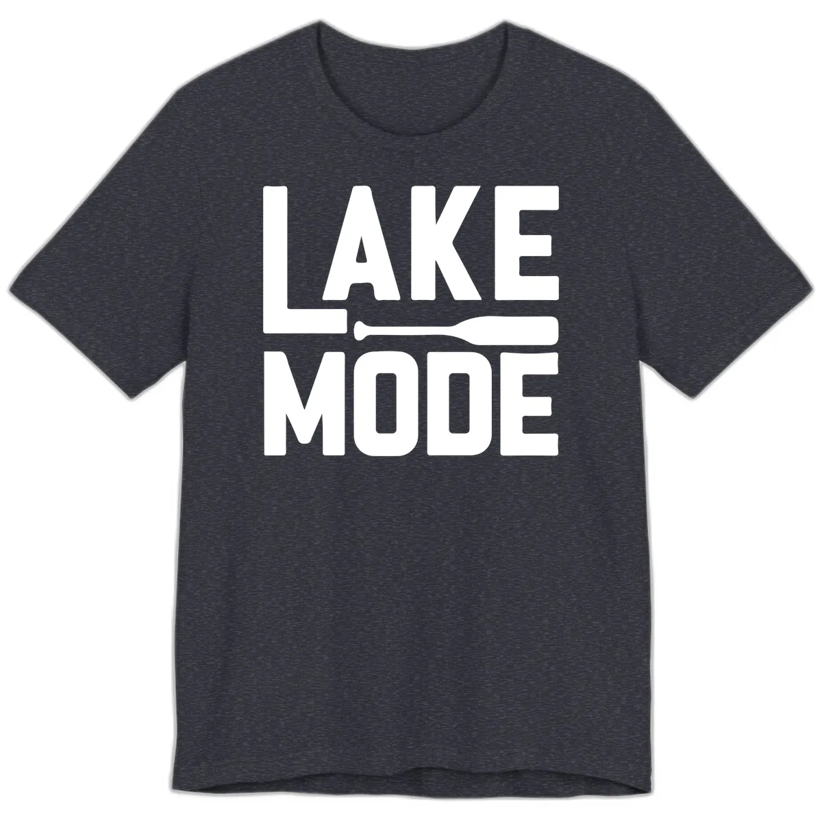 Lake Mode Paddle Design Premium T-Shirt in Heather Navy