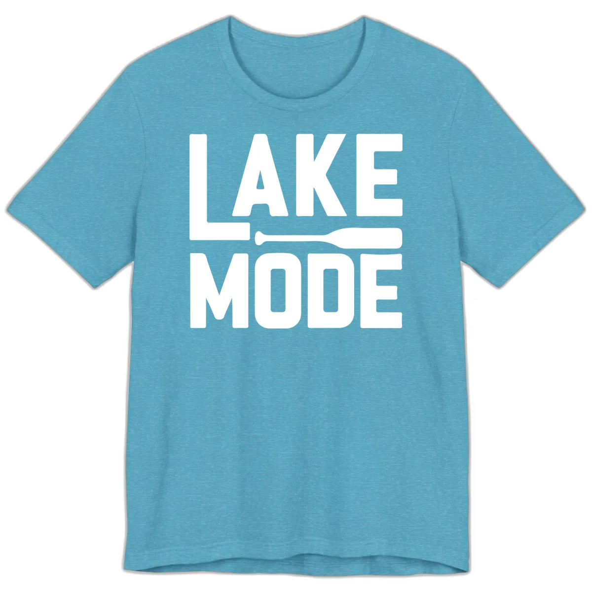 Lake Mode Paddle Design Premium T-Shirt in Heather Aqua