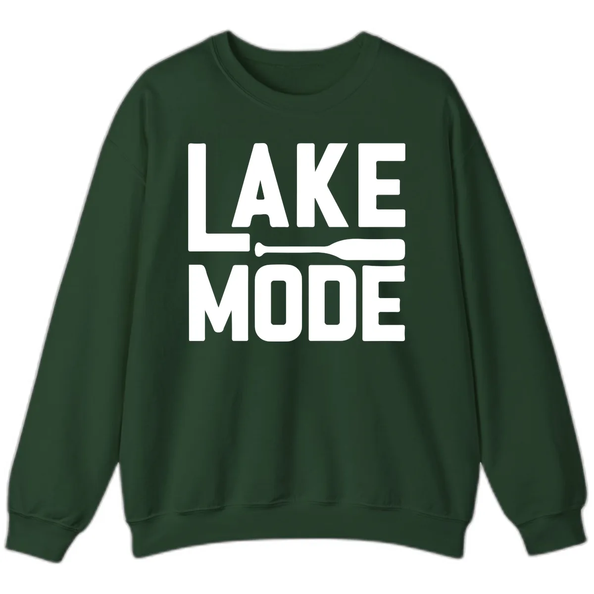 Lake Mode Paddle Design Sweatshirt in Forest Green