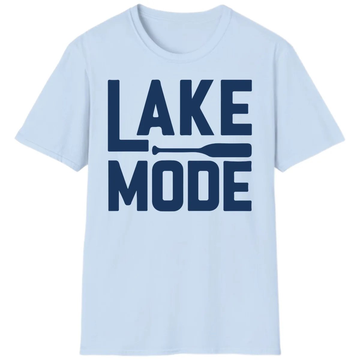 Lake Mode Paddle Design T-Shirt in Light Blue