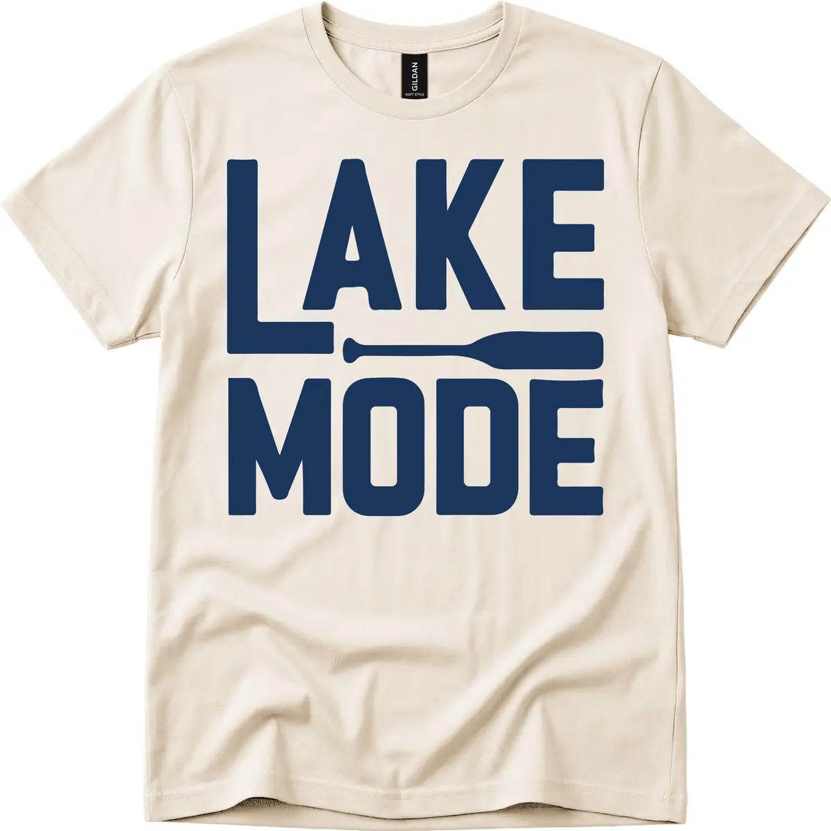 Lake Mode Paddle Design T-Shirt in Natural