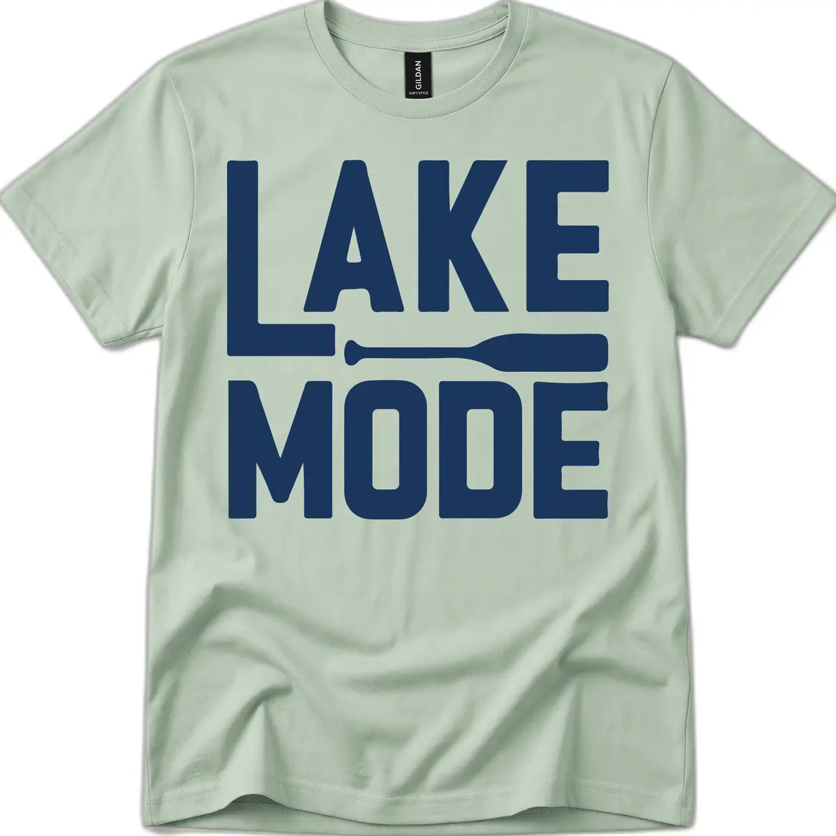 Lake Mode Paddle Design T-Shirt in Sage