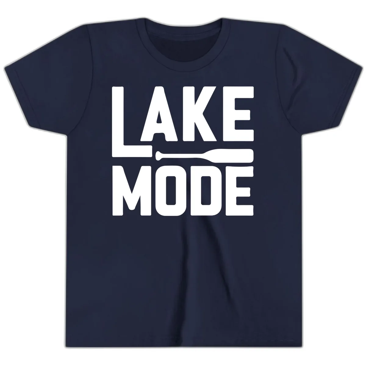 Lake Mode Paddle Design Youth T-Shirt in Navy